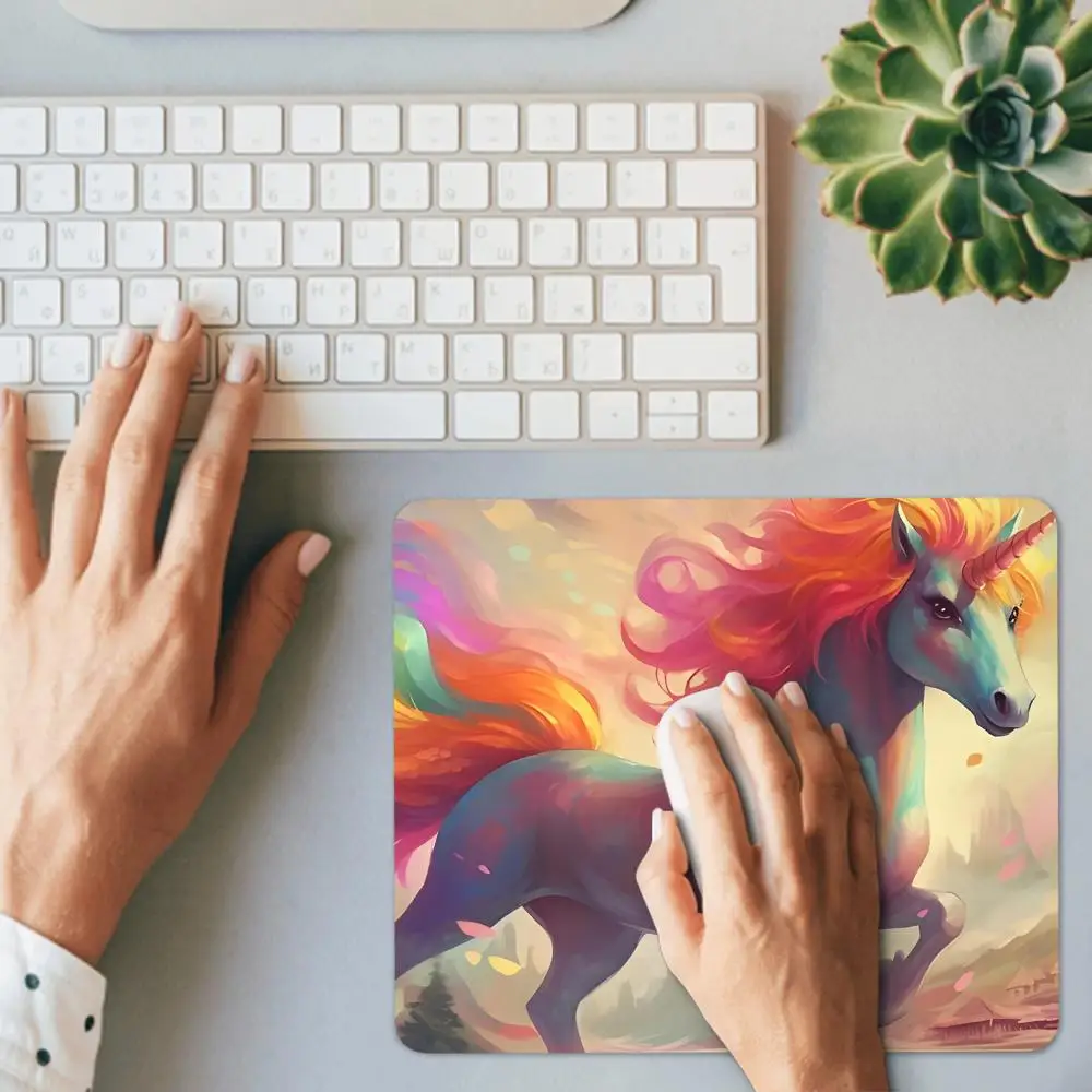 لوحة ماوس صغيرة Kawaii Rainybow Unicorn Speed للكمبيوتر الشخصي وسادات لوحة المفاتيح حصيرة مكتبية ملحقات الألعاب لوحة ماوس منزلية #3