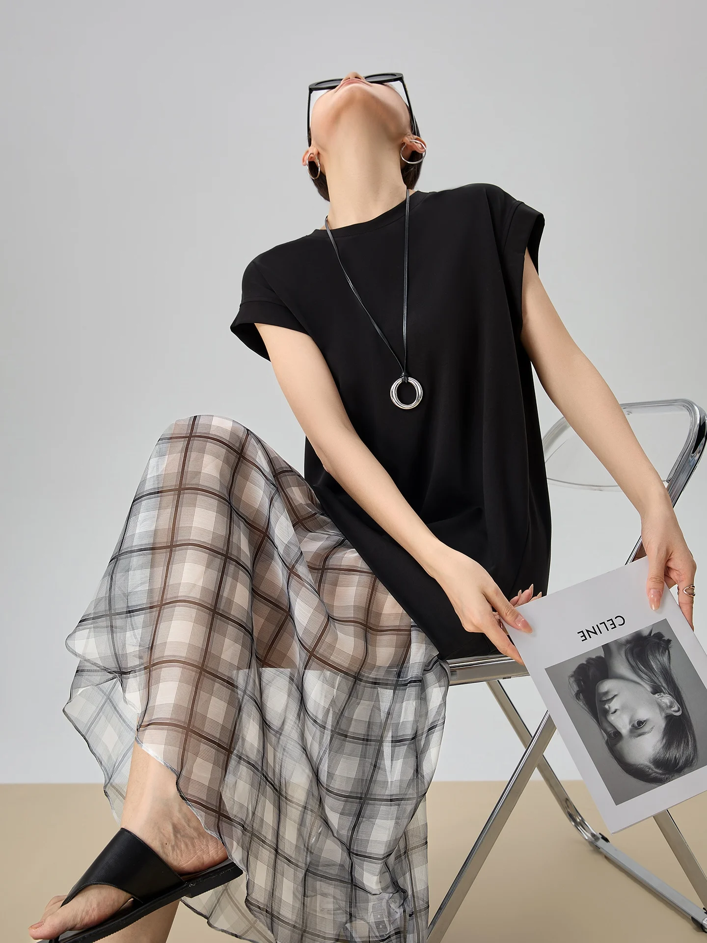 

Новая женская летняя юбка А-силуэта с высокой талией и кружевными вставками, коллекция 2025 года