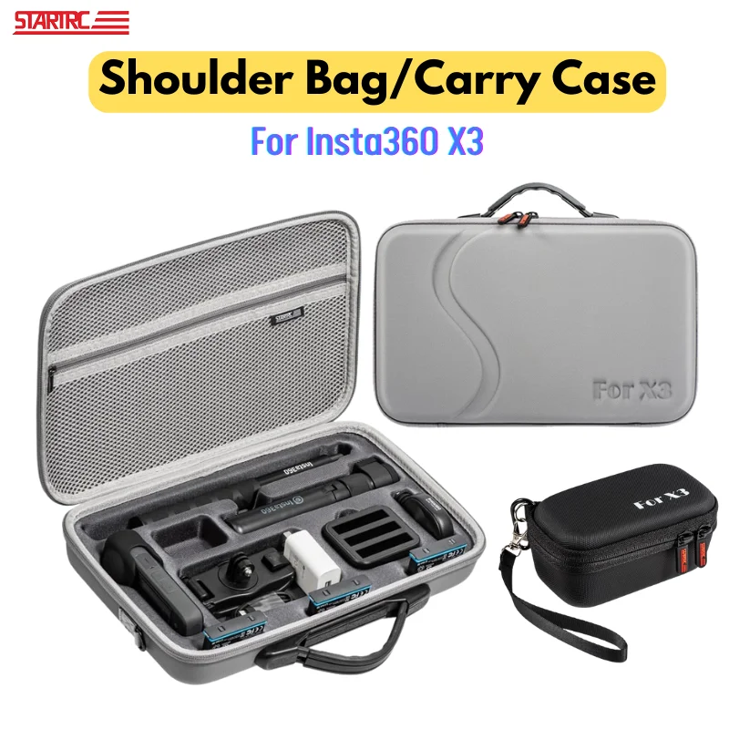 STARTRC Insta360 X3 Carry Carrying Travel Case Shoulder Storage Suitcase Single Camera Bag Pouch Hard Shell Waterproof X3 Gear