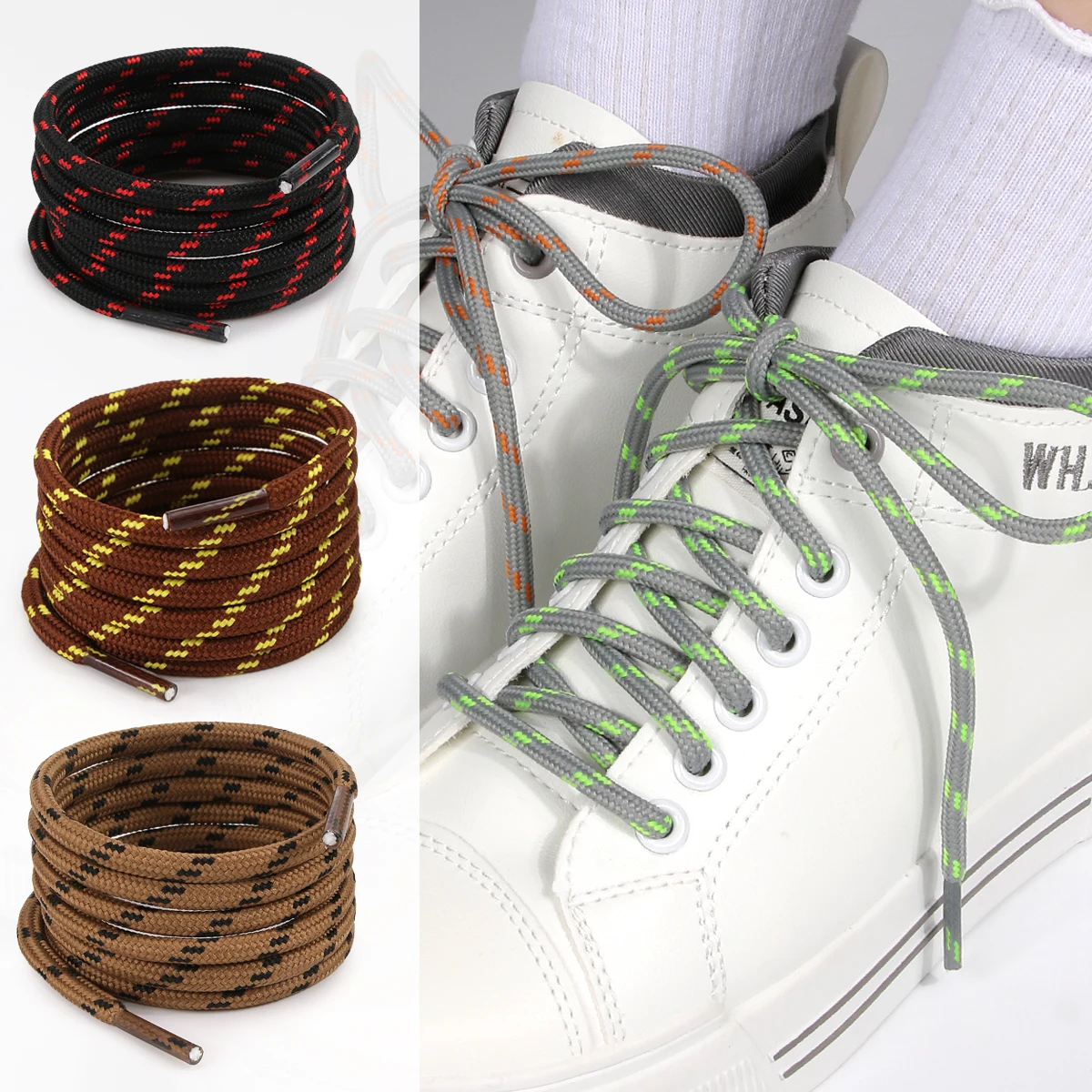 Bold Round Hiking Shoelaces, 0.5CM Diameter, Heavy-Duty Outdoor Boot Laces for Sneakers & High-Top Boots, 1 Pair