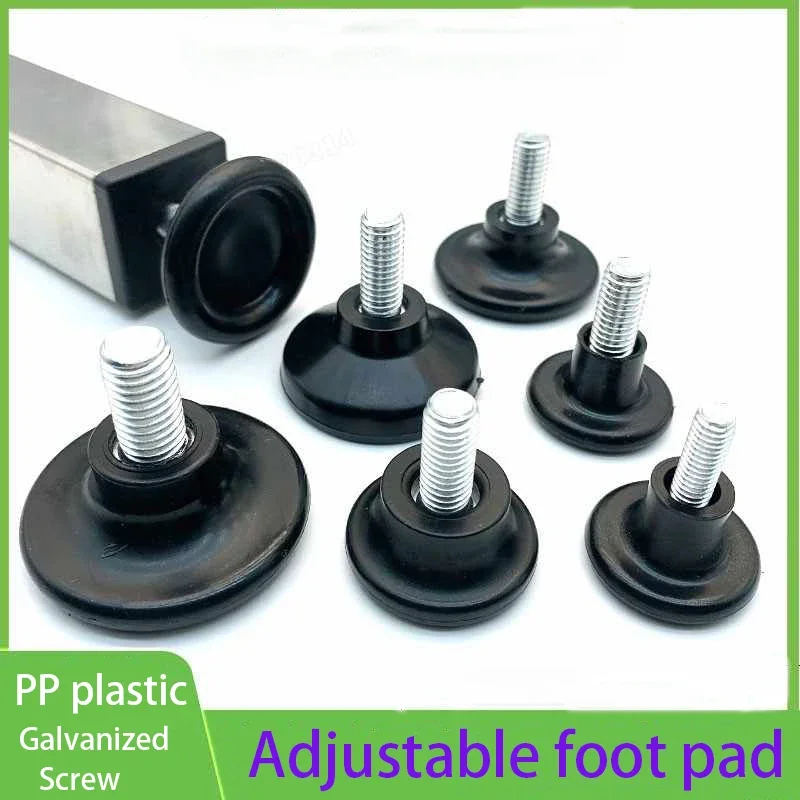 4-50Pcs PP Plastic Adjustable Feet Pad Screw M6 M8 M10 Table Chair Balck Leveling Foot Pad Furniture Leg Anti-shock Protection