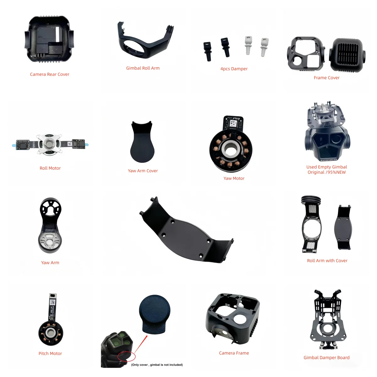 Genuine Gimbal Arm/Motor Camera Frame for Mavic 3 Pro Yaw/Roll Arm Upper/Lower Damper Bracket PTZ Cable Tester Spare Part
