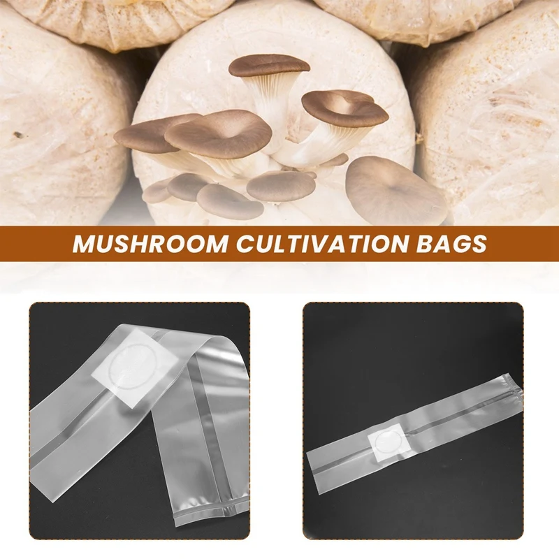 

100Pcs Mushroom Growing Bag Spawn Bags Thick 6 Mil Bags 5.9Inchx13.8Inch 0.2 Micrometre Filter Breathable Autoclavable