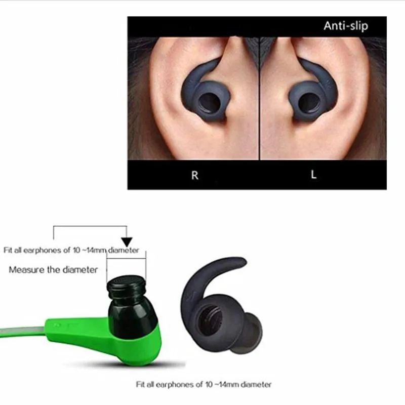 3 Pairs Silicone Earbud Gels Ear Buds Tips Replacement Anti-Slip Ear Hook for JBL Synchros Reflect BT Sports Headphone