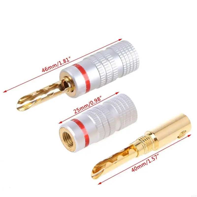 H7jf 8 pcs gold pelapis tembaga bfa 4mm pisang adaptor konektor speaker kawat