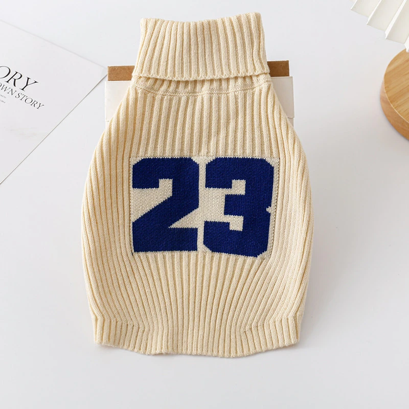 Super Warm Pet Dogs Clothes Number 23 Classic Sphinx Cat Sweater French Bulldog Keep Warm Velvet Woven Clothing for Pet Cats