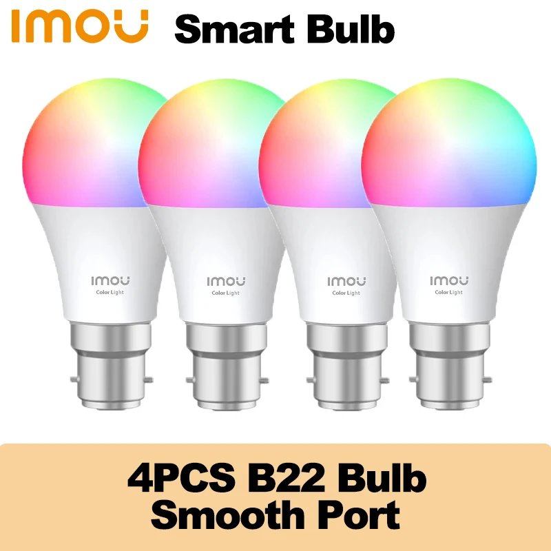 

IMOU B5 Bulb Smart Control Lamp 4PCS Set B22 Base Dimmable Light Led Lamp Bombilla Colorful Changing 220-240V 9W Smart Home