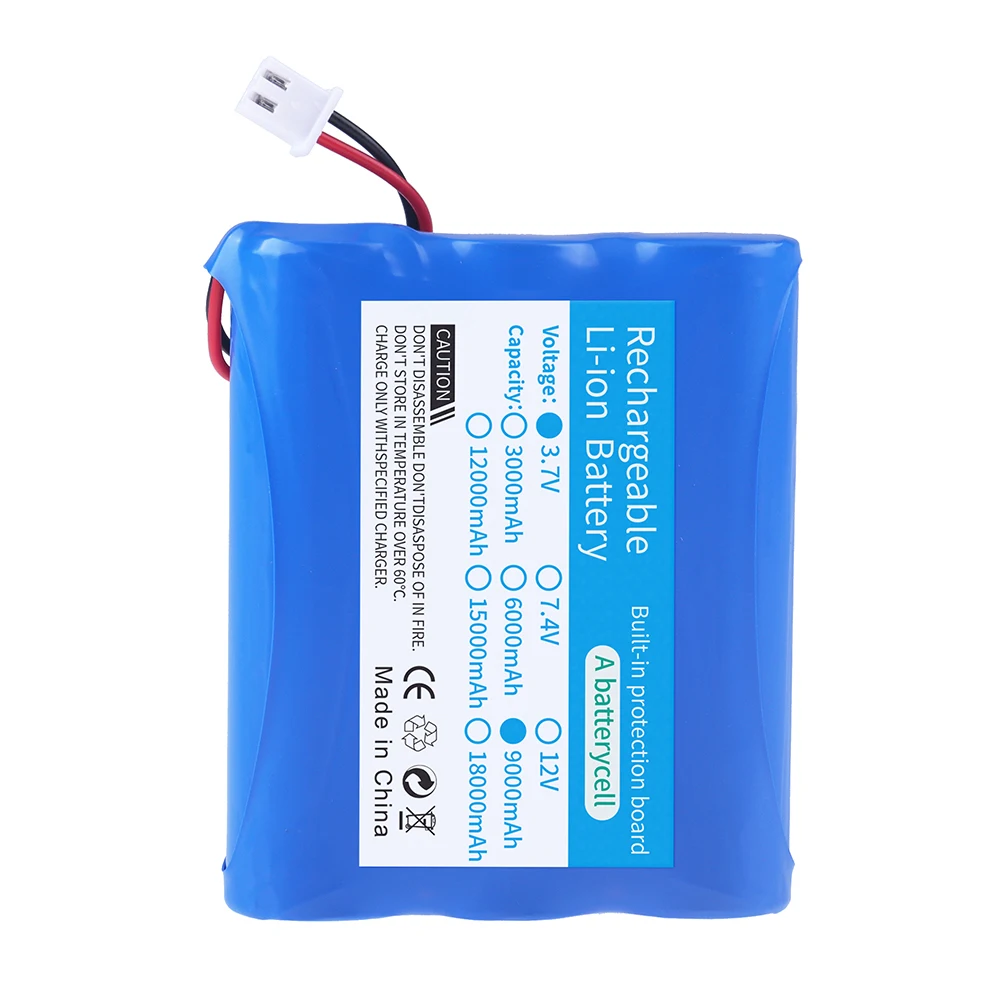 แบตเตอรี่โทรศัพท์ลิเธียม3.7V 9000mAh สำหรับก้านลำโพงโคมไฟถนนพลังแสงอาทิตย์แบตสำรองก้อนแบตเตอรี่18650