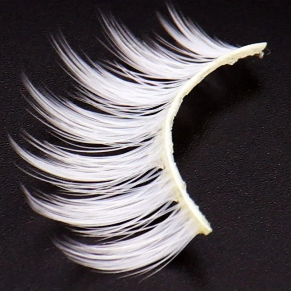 Makeup Tools Cosplay White Feather Lashes DIY Colorable False Eyelashes Extension Lashes stage performance
