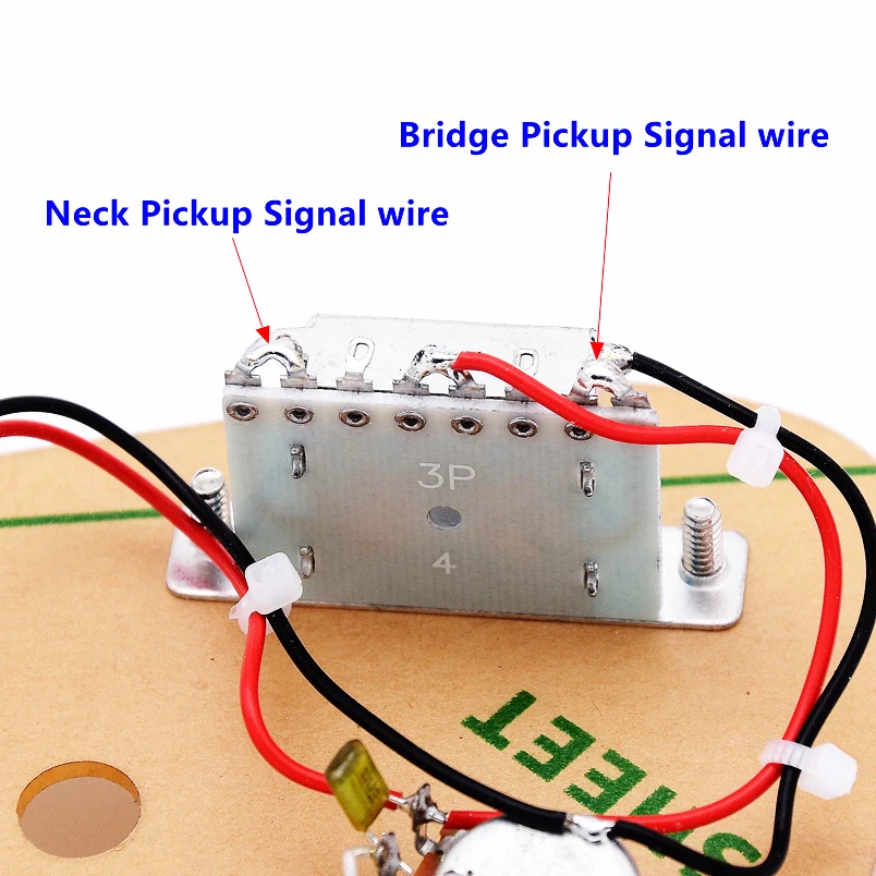 1 Set Electric Guitar  Wiring Harness  (   2x 500K Pots  +  3-Way Switch  + Jack  )  guitar accessories