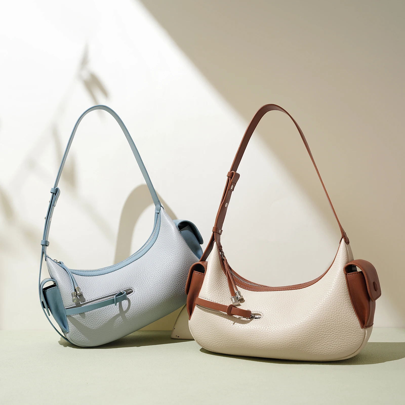 

2025 New Crossbody Shoulder Bags Cowhide Handbag Women Hobos Handbags Luxury Genuine Leather Underarm Commuter Bag For Ladies