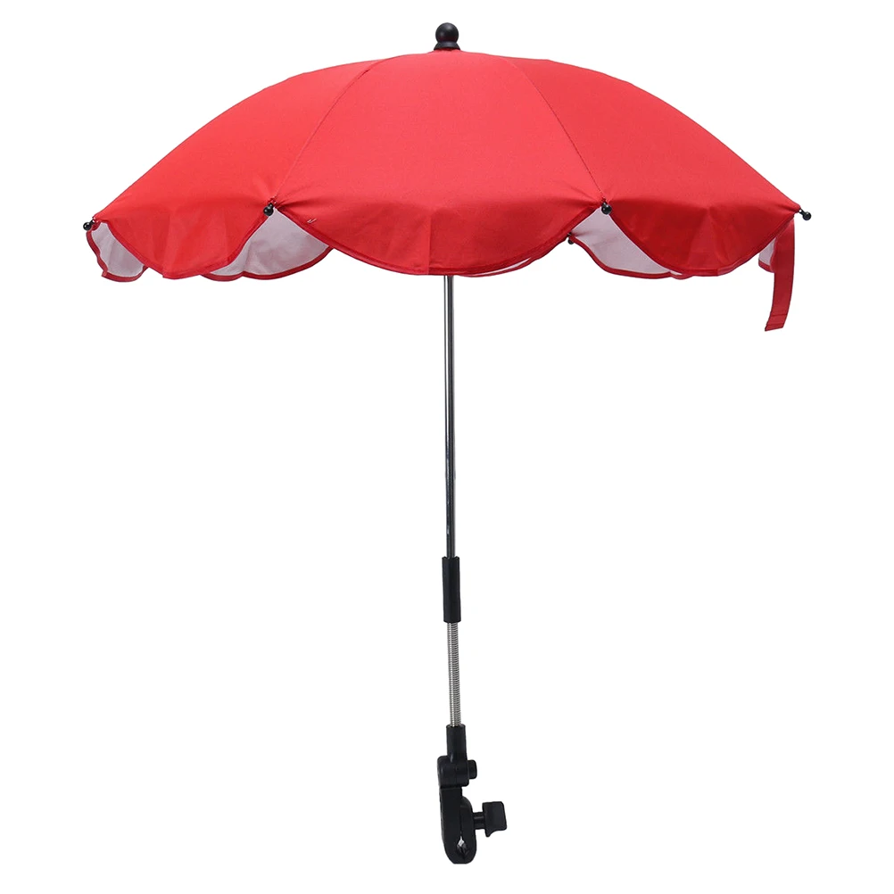 

Baby Stroller Sun Protection Adjustable Clamp for Prams Buggies Baby Stroller Umbrella Outdoor Use UV Shade Red Color