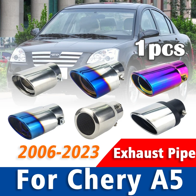 

1Pcs Exhaust Pipe Muffler For Chery A5 2006 2007 2008-2023 Stainless Steel Tailpipe Muffler Tip Car Rear Tail Throat Accessories