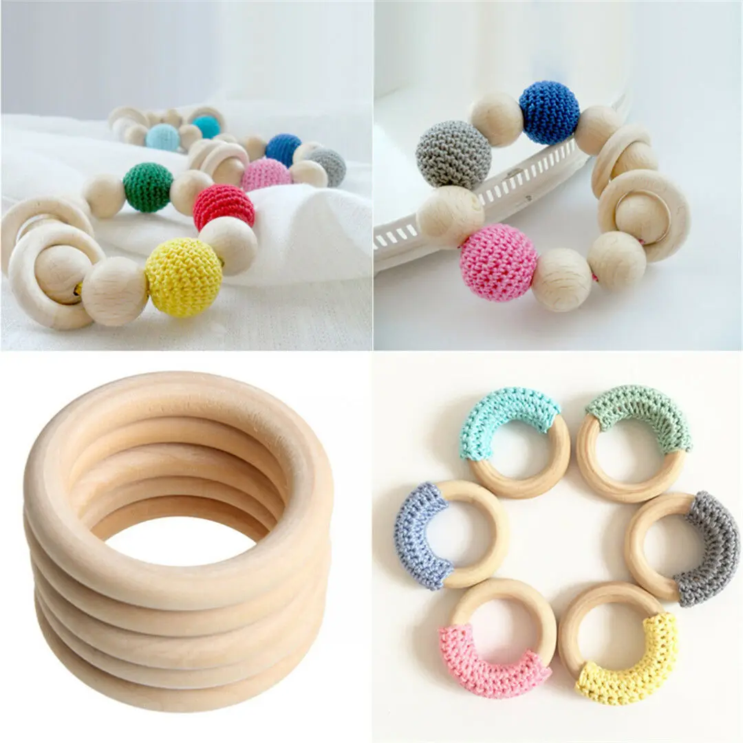 

20 Pcs Wooden Ring Curtain Baby Accessories Toys for Babies Newborn DIY Kids Jewelry