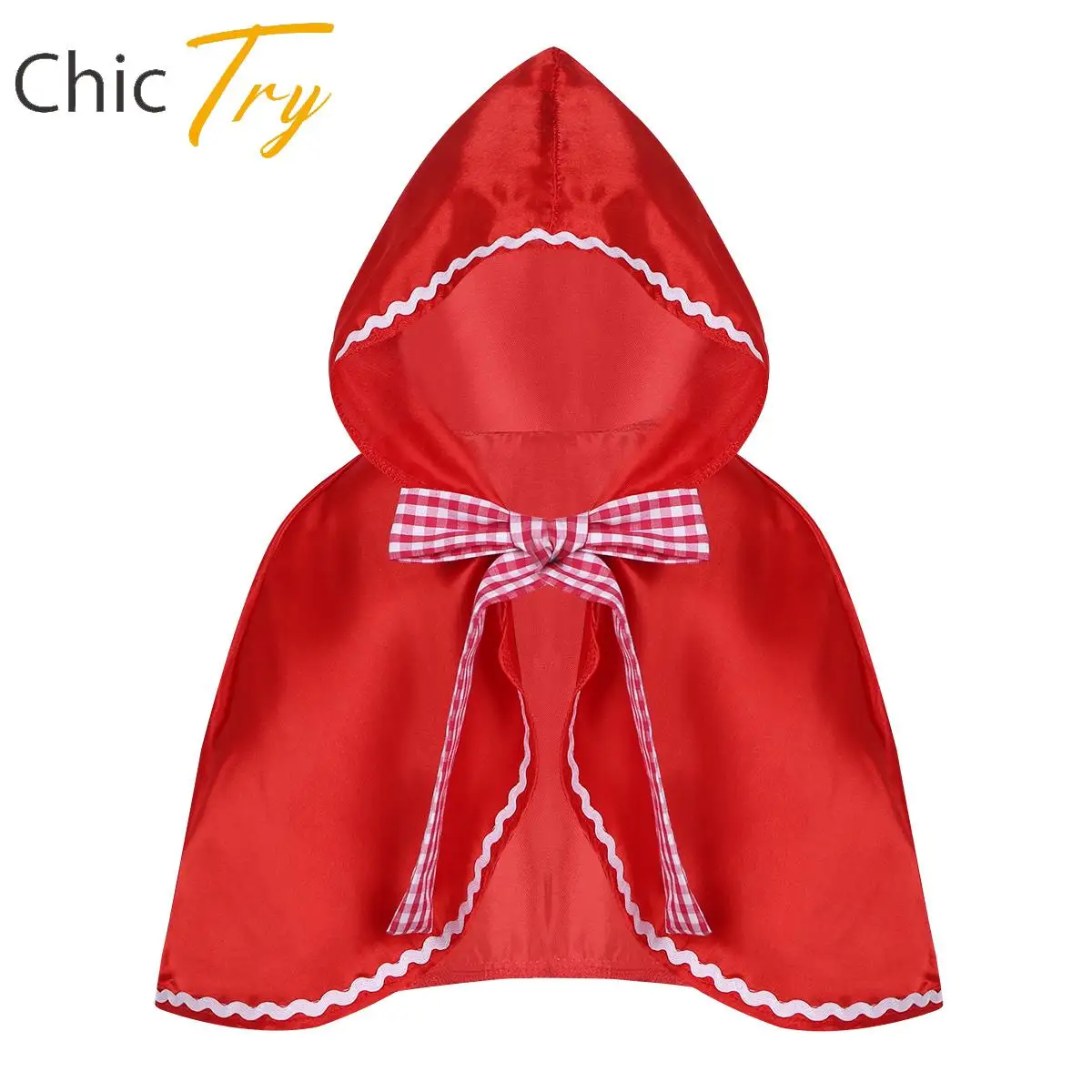 

Red Kids Girls Hooded Cloak Cape for Children Halloween Carnival Cosplay Costume Theme Party Masquerade Dress Up Party Clothes