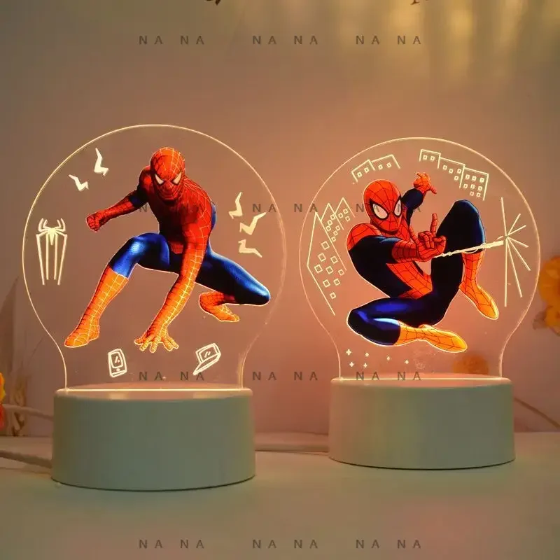 Marvel Spider-Man cartoon surrounding personalized creative night light car decoration