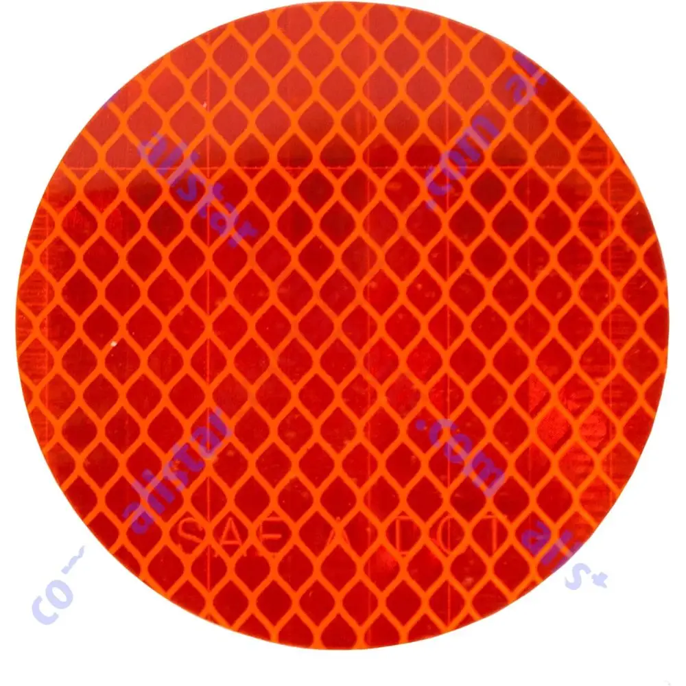 

3-дюймовый круглый DOT-SAE янтарный/красный светоотражающий призма-отражатель высокой видимости | Сильный клей/погодный клей | Кулачок прицепа