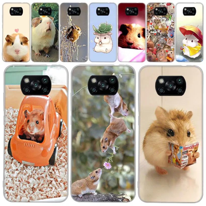 Cute Lovely Pet Hamster Soft Phone Case for Xiaomi Poco X6 X5 X4 Gt X3 Nfc F6 F5 Pro M5s M5 M4 M3 F4 F3 F2 F1 Capa Coque Cover f