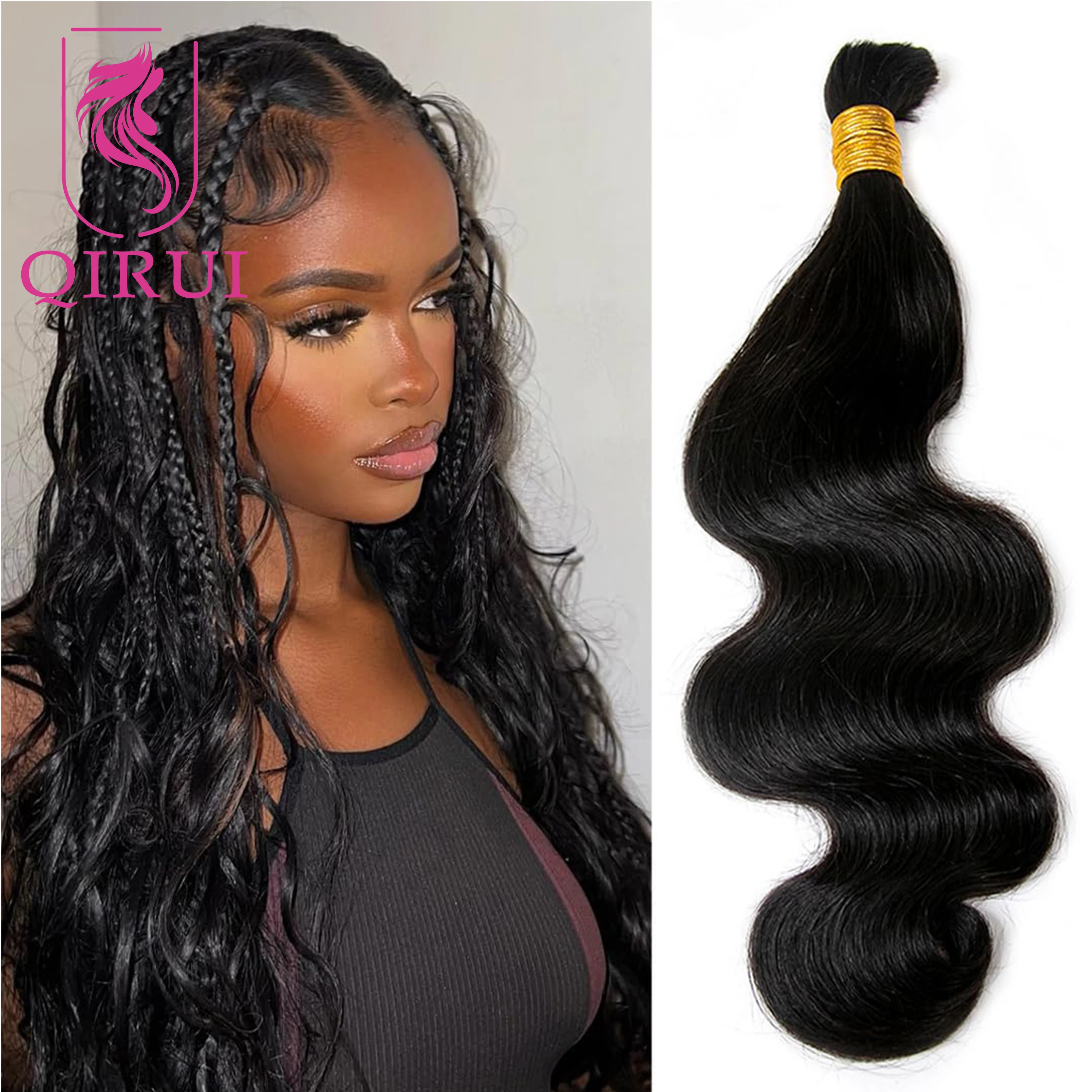 

Body Wave Braiding Human Hair Double Drawn Bulk Human Hair For Braiding 100g Bundles Boho Braids Human Hair For Women