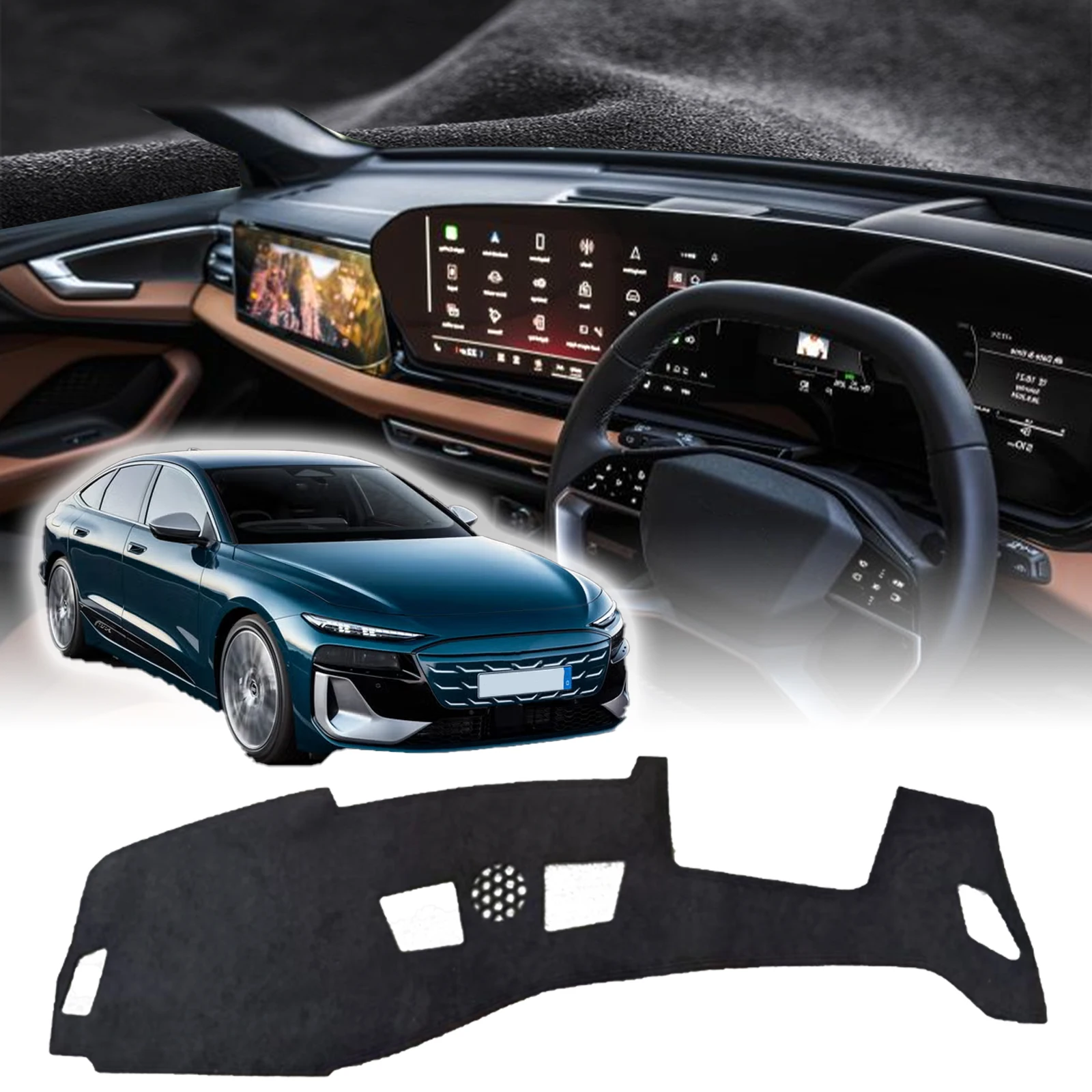 يصلح لأودي A6 E-tron S6 RS6 2025-2027 أفانت اكسسوارات سيارة داشمات غطاء لوحة القيادة وسادة داشمات ظلة واقية السجاد