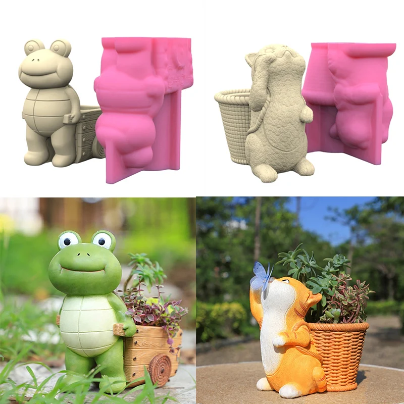 Mud Tanker Pen Holder Silicone Molds Table Ornament Mould Plasters Making Tool Succulent Planter Mold Easy to Clean