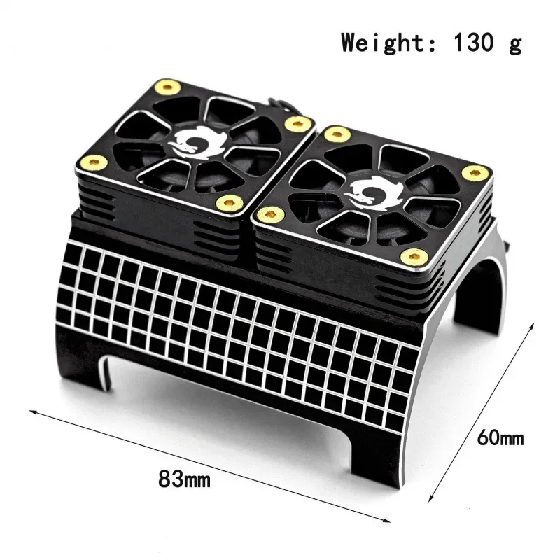 Metalowy podwójny wentylator chłodzący 4985 1717 rozpraszacz ciepła silnika do 1/5 Trxs X-Maxx 6S 8S Arrma KRATON RC ulepszenia części samochodowych