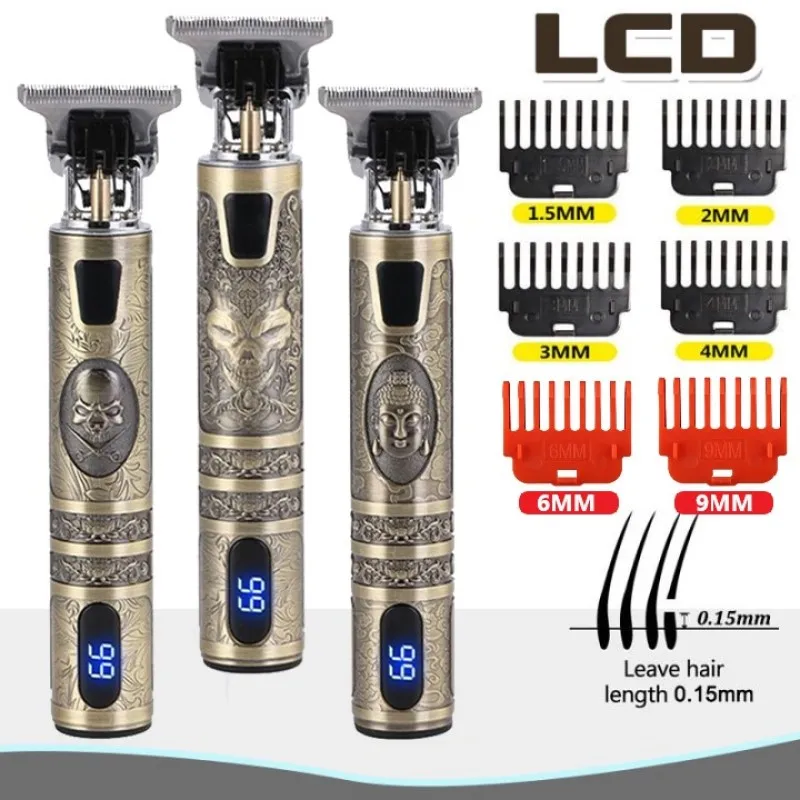 男性用のプロ用バリカン,ヘアカットとひげ剃り用のt9バリカン,2つのコードレスシェーバー