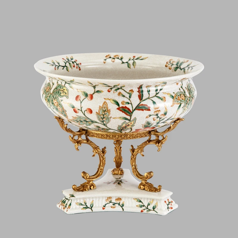 European exquisite classic colorful French porcelain bowl fruit plate decorative ceramic bowl