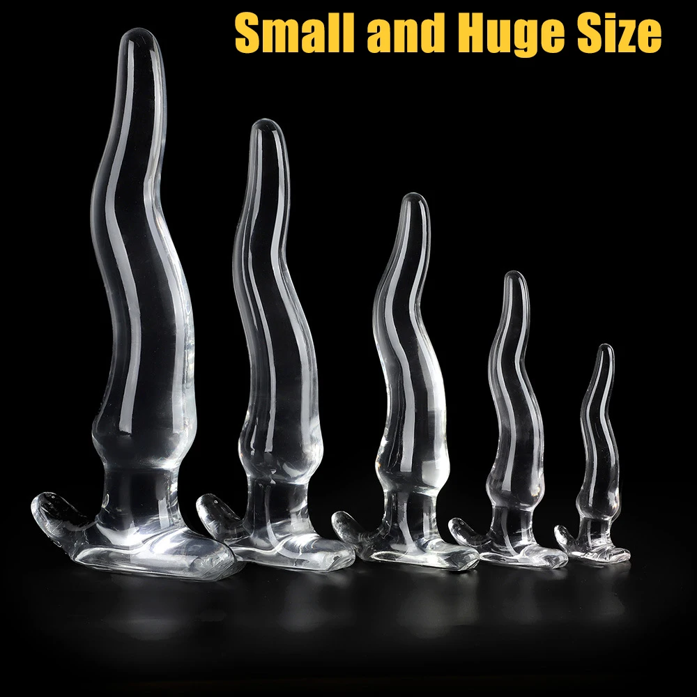 Huge Long Prostate Massager 5 Size Anus Dilator Sex Toys For Women Men Gay Vagina Stimulator Sofe TPE Crystal Anal Plug view 5