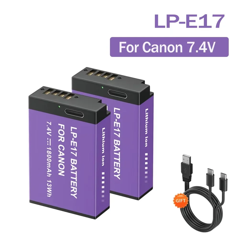 PALO LP E17 LP-E17 Akku mit Typ-C-Eingang für Canon SL2 SL3 RP 200 250D M3 M5 M6 750D 760D T6i T6s 800D 8000D 77D Kiss X8i