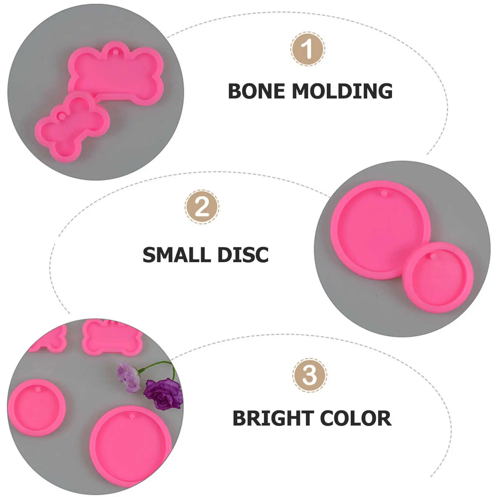 

4Pcs Dog Bones Shape Silicone Mold Baking Tool Bone Shaped Cake Pan Keychain Mold for Dog Birthday Cake Fondant Decoration
