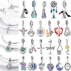 925 Sterling Silver Colorful Sunflower Dog Boys Gift Items Butterfly Aircraft Earth Charms Fit Original Pendant Jewelry make up