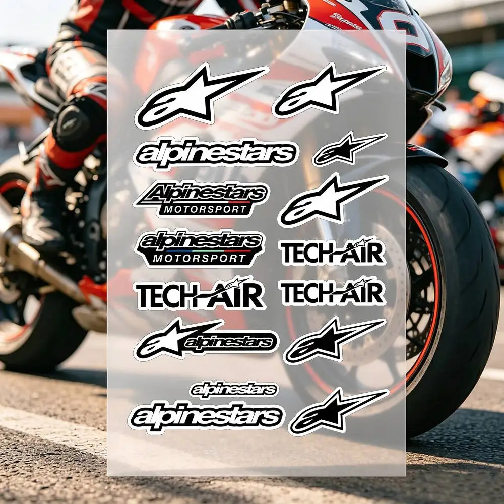 Los pegatinas con el logotipo de A-Alpinestars para motocicleta son reflectantes, duraderas, fáciles de despegar y muy decorativas.