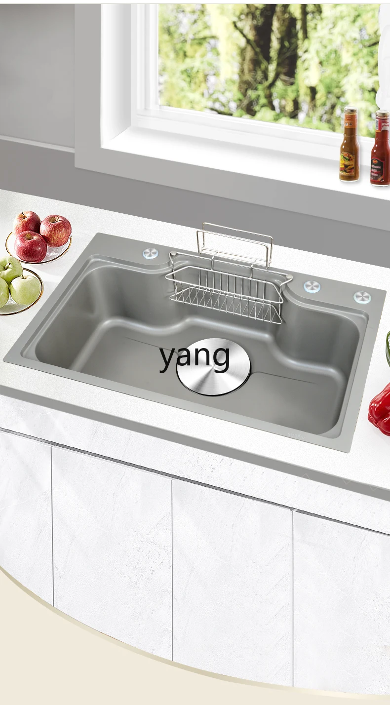 LH stainless steel sink large single sink under the counter in the basin kitchen vegetable washing thickened sink
