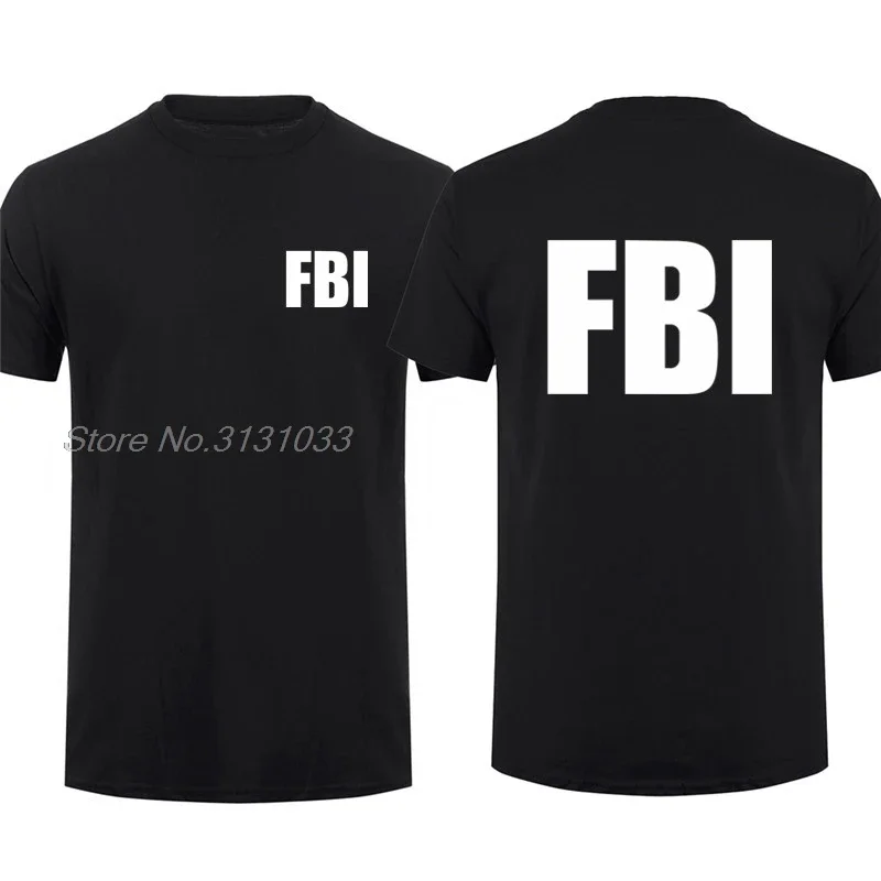 FBI T Shirt Man Cool United States T-shirt Short Sleeve FBI  Men Tshirt Tops Cotton Tshirt Hip Hop Tees Herejuku Straatwaer