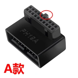 USB 3.0 19 20 pin Male to Female Extension Adapter 19pin 20pin Angled 90 Degree Converter for Motherboard Connector Socket PH19A
