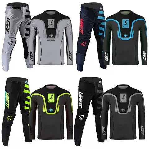 motocross gear set adult man woman black Enduro Off-road Name and Number customization thick racing jersey pants 2026 leett