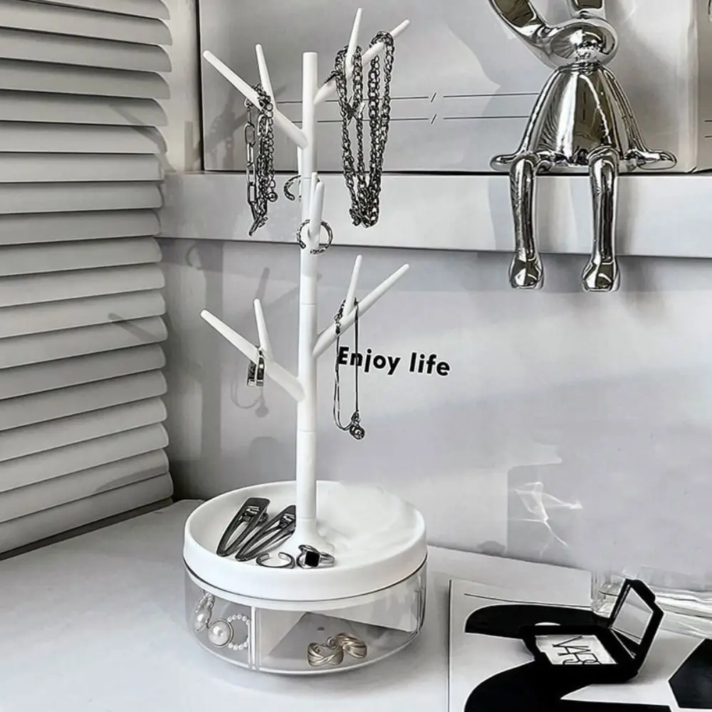 

Portable Jewelry Display Rack Rotatable Tree Branch Desktop Storage Box Dust-proof Durable Hanging Holder Photography Props