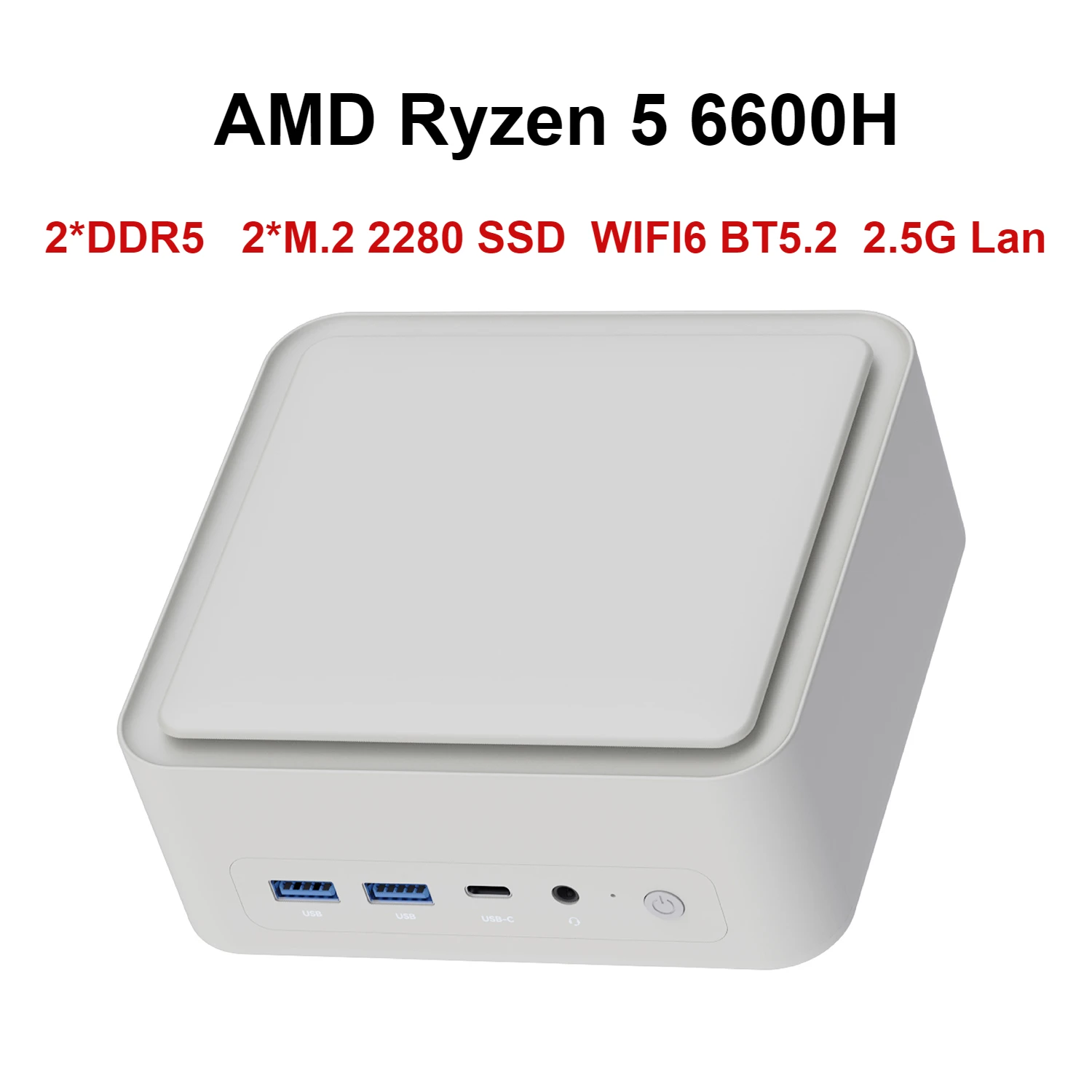 SZBOX  Z66 AMD Ryzen 5 6600H MINI PC Windows 11 DDR5 32GB 500GB PCIe SSD WIFI6 BT5.2 2.5G Lan Desktop MINI PC Gamer Computer