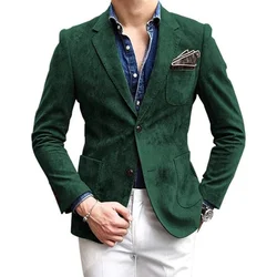 New Spring and Autumn Men's Jacket Single-breasted Suede Thin Coat Casual Suit Street Outerwear Male Clothing EU Size M-XXL