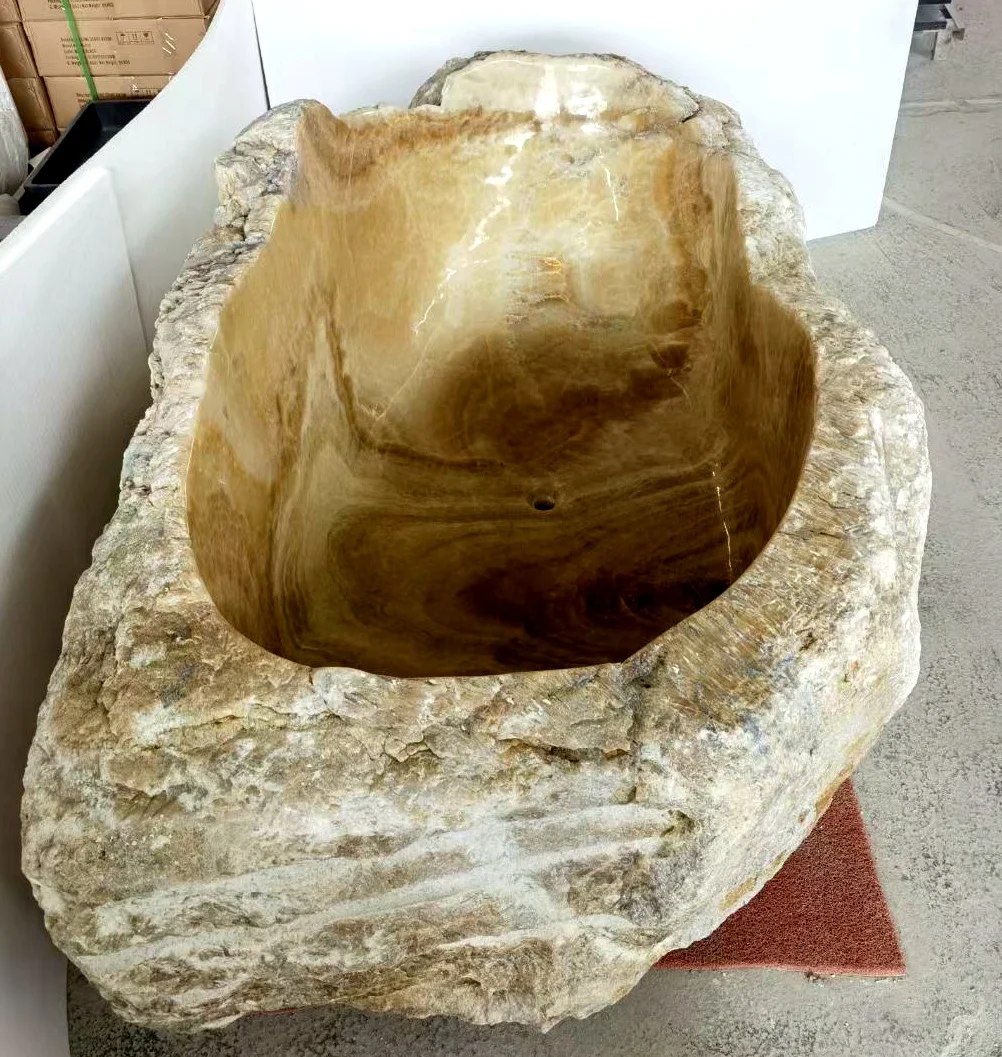 Luxury Stone Baths,Custom  standing Bath Tub Natural Stone Onyx Solid Marble Bathtub