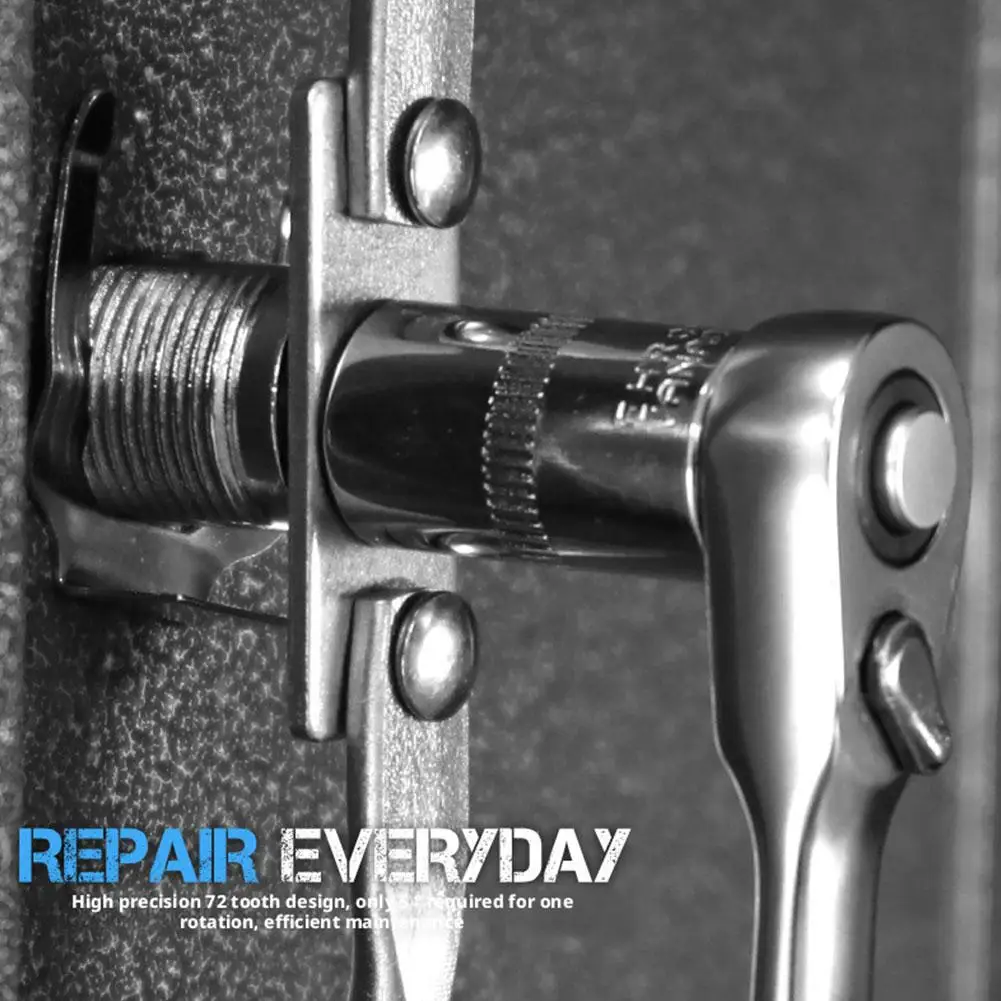 Chave de catraca para reparo de automóveis, mini soquete de 1/4 '', chave de fenda, soquete rápido, conjunto de chaves de catraca