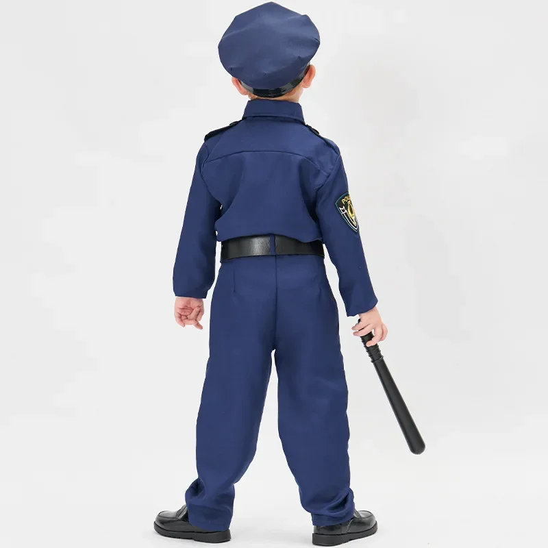 Halloween Boy Cop Cosplay Game Costume