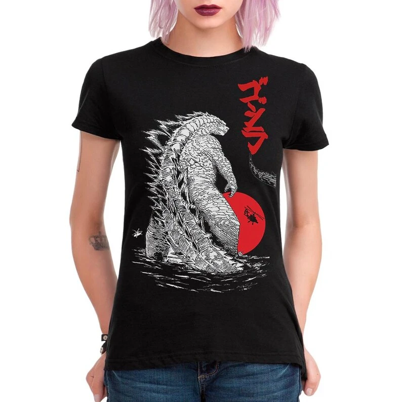 Godzilla Gojira Japanese Kaiju Movie Graphic T-Shirt Anime Print Oversized Japanese Manga Streetwear Men Women Harajuku Y2k Tops - view 5