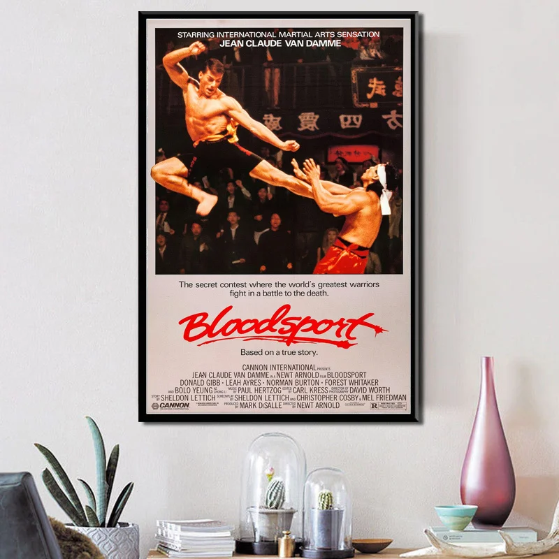 Movie Bloodsport 1988 Vintage Jean-claude Kungfu Film Wall Pictures For Living Room Nordic Decoration Home Decor Obrazy