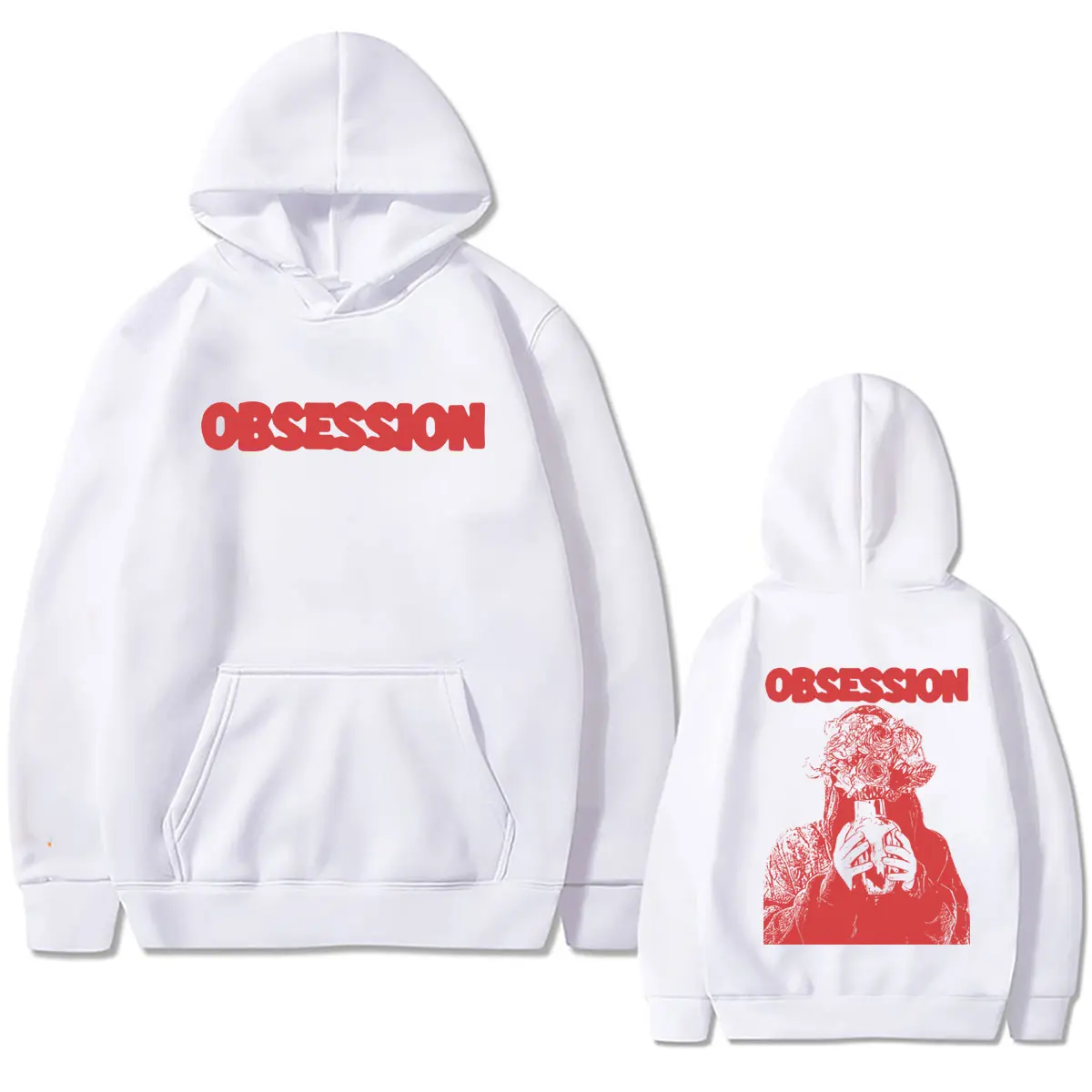 Sweat à capuche imprimé « Obsession Film d'Horreur » pour Homme et Femme, Survêtement Décontracté Oversize, Mode Unisexe Gothique Rock, Pull à Capuche