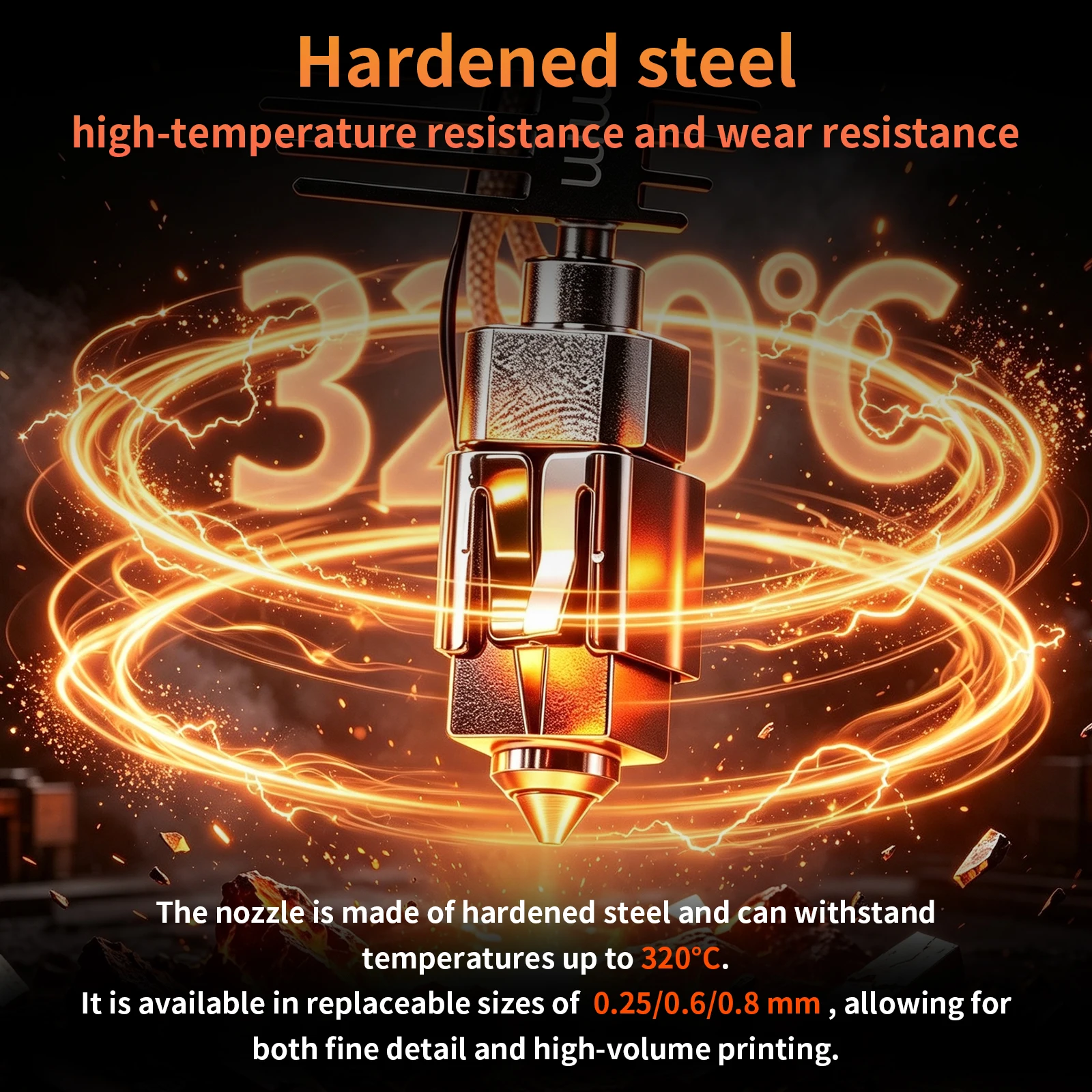 4PCS Upgraded Hotend Kit for Flashforge Creator 5 C5 Pro Hardened Steel Nozzle Extruder Replacement 3D Printer Parts