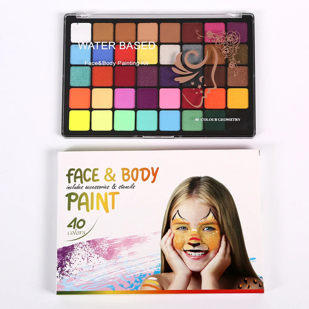 

1 Set Face Paint Kit Water-Soluble Body Art Colors Vibrant Portable Compact Safe Washable For Kids Adults Festival Halloween