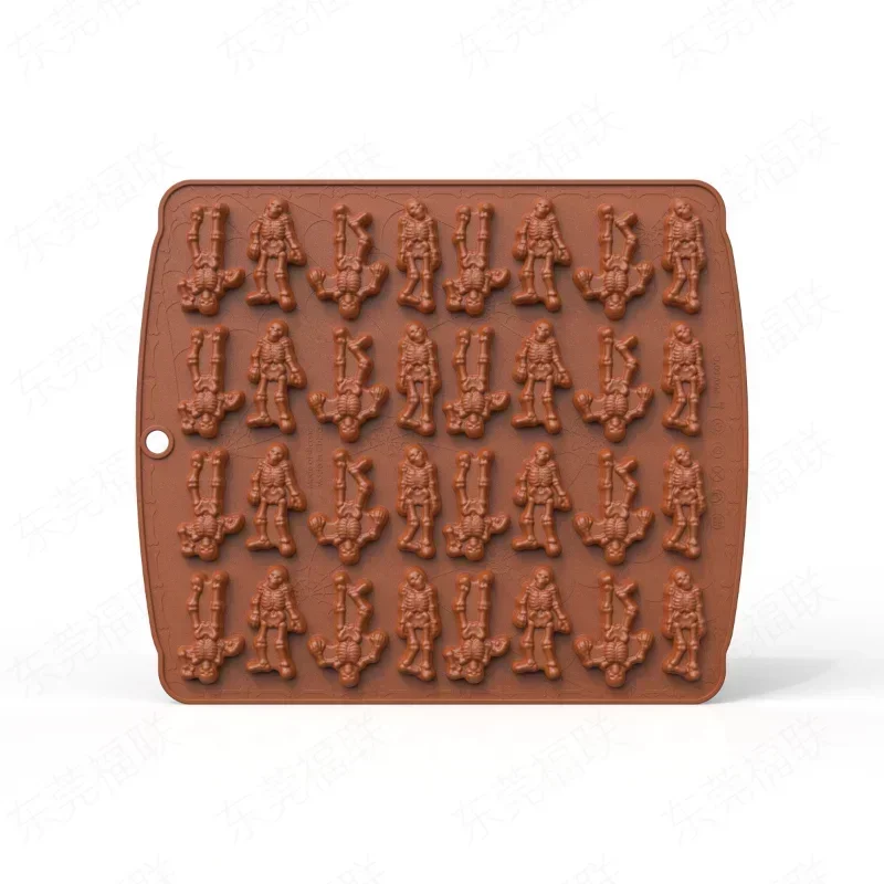 Creative Halloween Skeleton Chocolate Silicone Mold Bat Spider Candy Biscuit Jelly Baking Plate Witch Hat Tombstone Cake Mold