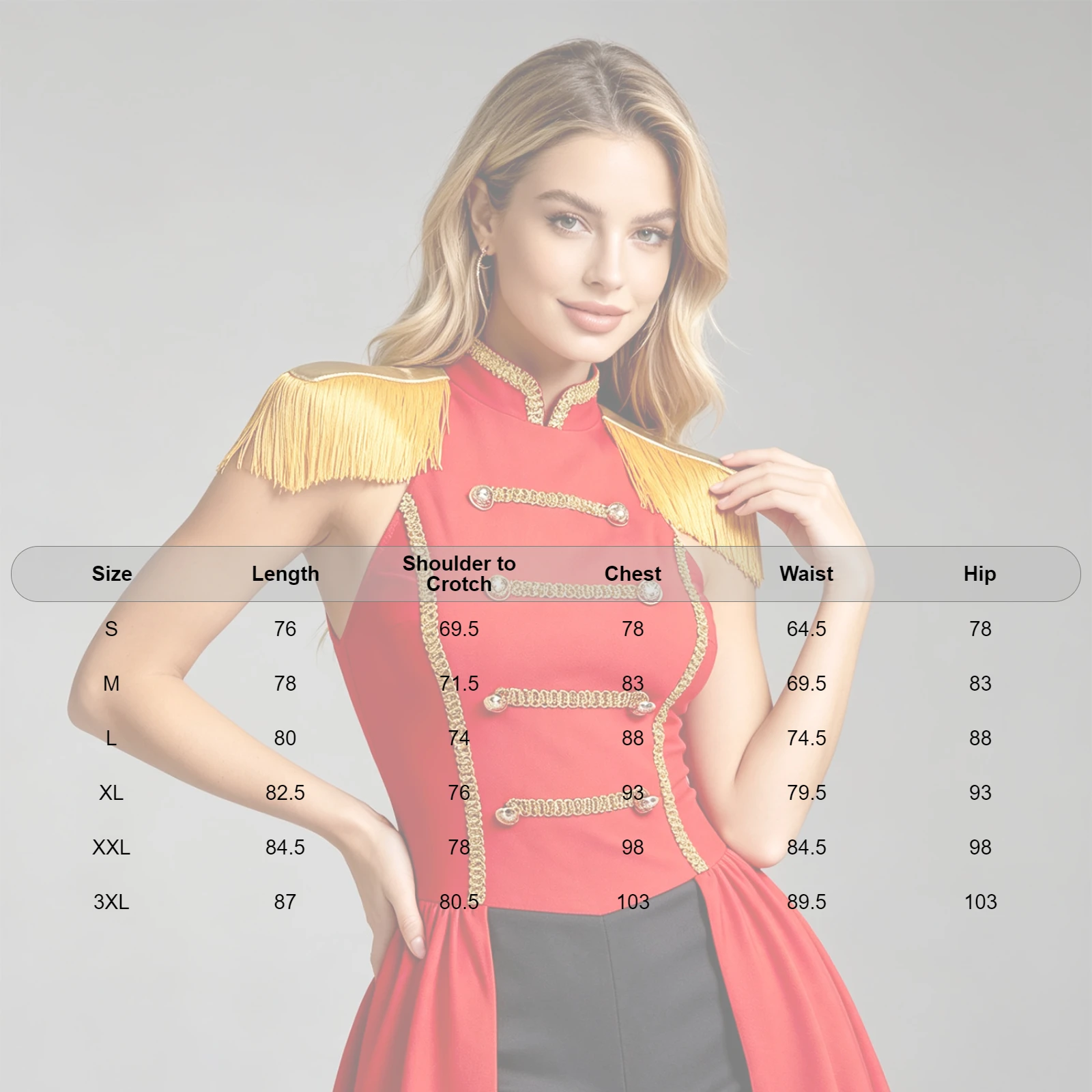 Zirkusdirektor-Cosplay-Kostüm für Damen, langärmelig, glänzende Pailletten, Quasten-Body, Karneval, Party, Rollenspiel, Overall, Clubwear – Detail 4